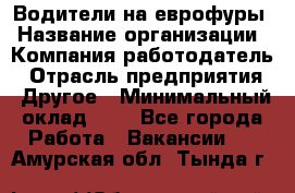 Водители на еврофуры › Название организации ­ Компания-работодатель › Отрасль предприятия ­ Другое › Минимальный оклад ­ 1 - Все города Работа » Вакансии   . Амурская обл.,Тында г.